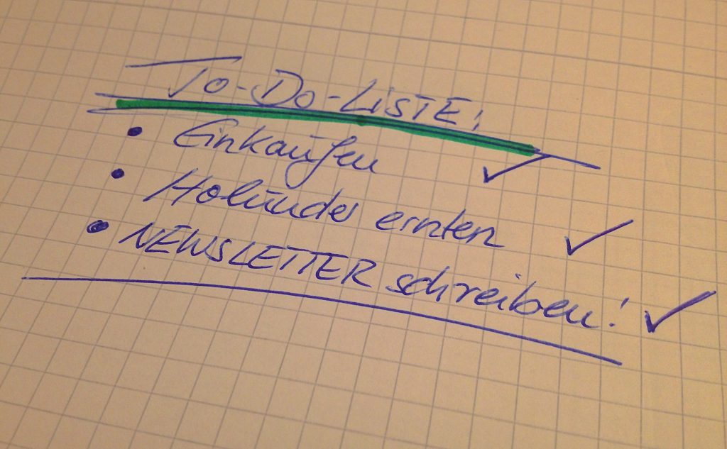 To-Do-Liste mit Newsletter (Copyright: wilderwegesrand.de)